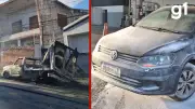 Caminhonete pega fogo perto de posto e atinge carro estacionado em Cuiabá