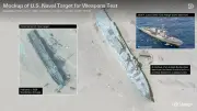 China constrói réplica de navio de guerra dos EUA no deserto de Xinjiang