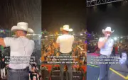 Chuva forte interrompe show de Brenno & Matheus em rodeio em Bariri