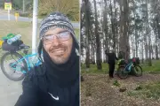 Ciclista parte de São Vicente rumo ao 'fim do mundo' com R$ 48 e uma bicicleta