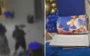 Convidada destrói decoração de festa infantil com taco de sinuca em Goiás