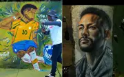 Copa do Mundo: artista transforma rua em Goiás com pintura em verde e amarelo