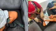 Criança fica presa em sofá após brincar com supercola em Betim