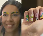 Designer pinta sobrancelhas de verde-amarelo na Copa do Mundo