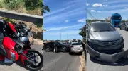 Empresária descreve pânico após quase ser atingida por carro desgovernado em ponte