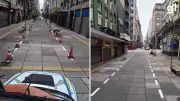 Faixa exclusiva para emergência na Rua dos Andradas em Porto Alegre