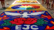 Fiéis preparam tapetes de Corpus Christi no Cohatrac, em São Luís