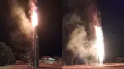 Fogueira de 34 metros, maior do ES, é acesa em Marilândia