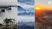 Geada e 'mar de nuvens' encantam amanhecer gaúcho