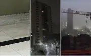 Goiânia enfrenta forte chuva com granizo e ventania