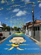 Grafite gigante em João Pessoa homenageia Matheus Cunha