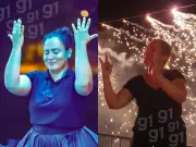 Grávida de 9 meses, intérprete de Libras traduz apresentações juninas no Acre