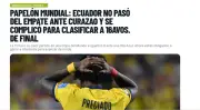 Imprensa equatoriana critica empate com Curaçao: 'Papelão mundial'