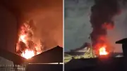Incêndio atinge empresa agrícola e moradores são retirados em São José dos Pinhais