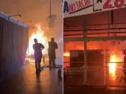 Incêndio atinge shopping Russi em Guarujá, SP; dois estandes são destruídos