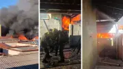 Incêndio em galpão mobiliza bombeiros em Contagem