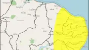 Inmet emite alerta amarelo de chuvas intensas para 94 cidades de PE