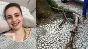 Jovem atingida por galho agradece orações antes de tratamento