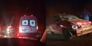 Jovem de 21 anos fica ferido em acidente entre caminhões e carro em SP