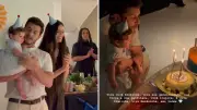 Klebber Toledo comemora 40 anos em festa discreta com Camila Queiroz e filha