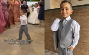 Menino de 6 anos viraliza ao dançar em casamento em Goiás