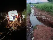 Moradores desatolam ambulância para salvar idosa de 106 anos no RN