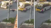 Motociclista sem CNH e criança feridas em acidente com ônibus em Sorocaba