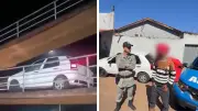 Motorista se desculpa após subir carro em passarela de pedestres na BR-060