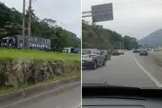 Motoristas fogem na contramão na Rodovia dos Imigrantes após arrastão em Cubatão