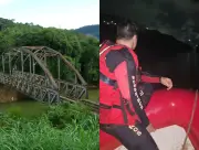 Mulher desaparece após cair de ponte de ferro em SC