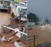 Parte de casa desaba após forte chuva em Bom Jesus do Itabapoana