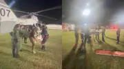 Policial é resgatado de helicóptero após acidente em Iguatu, Ceará