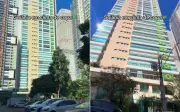 Prédio em Goiânia decora sacadas com bandeiras do Brasil para a Copa