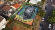 Quadra com rosto de Neymar viraliza e inspira arte urbana em Sumaré