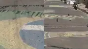 Sol desbota pintura de rua decorada para Copa no Piauí antes da estreia do Brasil