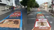 Tapetes de Corpus Christi decoram Centro de Teresina com 1.580 m de percurso