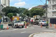 Vazamento de gás em Santos após obra atingir tubulação da Comgás
