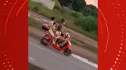 Vídeo: moto elétrica com 5 pessoas, 3 crianças, sem capacete no AP