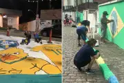 Vizinhos de Neymar pintam rua do condomínio com tema da Copa 2026