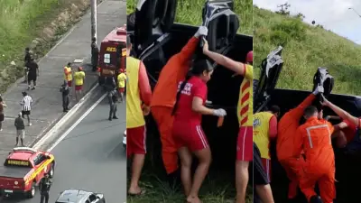 Carro cai em ribanceira na Avenida Litorânea em São Luís