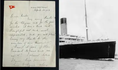 Carta de passageiro do Titanic descreve vida a bordo e vai a leilão