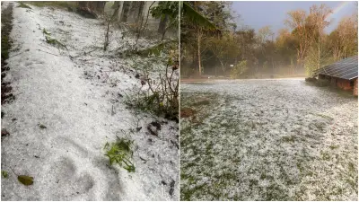 Chuva de granizo atinge Vale do Itajaí e causa estragos em SC