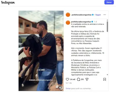 Congonhas confirma chumbinho em morte de 18 cães e identifica suspeito