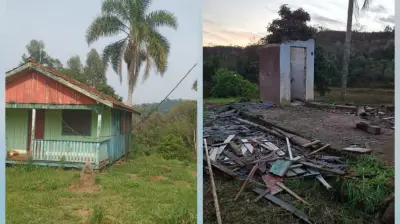 Criminosos desmontam casa de madeira e furtam até paredes em SC