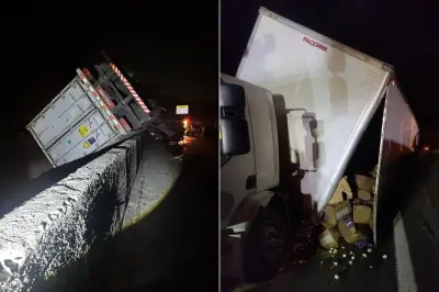 Engavetamento entre carretas e caminhão interdita Rodovia Anchieta em Cubatão