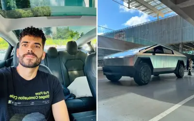 Engenheiro impressiona ao dirigir Tesla Cybertruck em Goiás