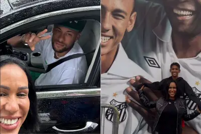 Fã desce de ônibus e atravessa trânsito para foto com Neymar em Santos