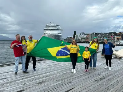 Família paraibana na Noruega torce pelo Brasil com churrasco e cuscuz