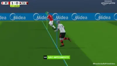 Gol do Inter contra Flamengo é validado após revisão de impedimento semiautomático