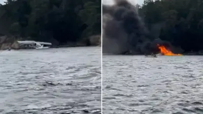 Hidroavião pega fogo após pouso forçado no mar nos EUA; um passageiro está crítico